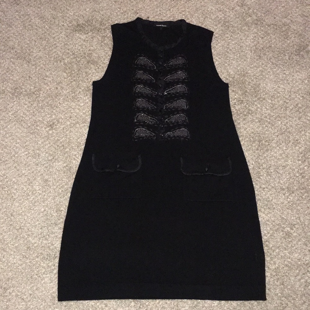 Nanette Lepore Merino Wool Beaded Sweater Dress